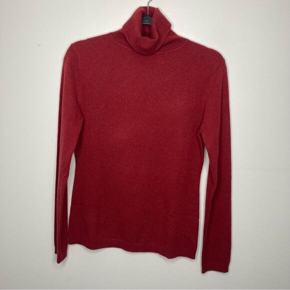 NWT GARNET HILL Cashmere Turtleneck Sweater Maroon Red Scarlet Small - Picture 1 of 5